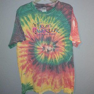 Vintage 90s French quarter new Orleans tie dye embroidered t shirt